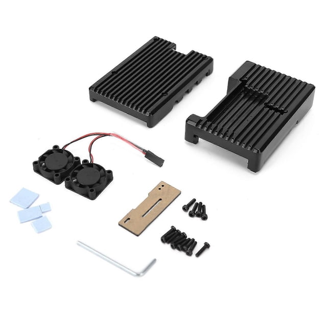 Case for Raspberry Pi 4 Cooling Shell Metal Box Aluminum Alloy Protective Enclosure with 2 Fan