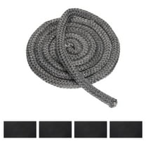 5/8" x 79" Wood Stove Gasket Kit, Graphite Fiberglass Round High-Temperature Resistance Seal Rope Replacement with 4pcs Joint Tapes for Stoves Fireplace Door, Black