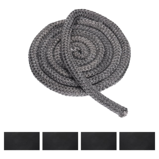 Uxcell 5/8"x 79" Wood Stove Gasket Kit Graphite Fiberglass Round Seal Rope Black