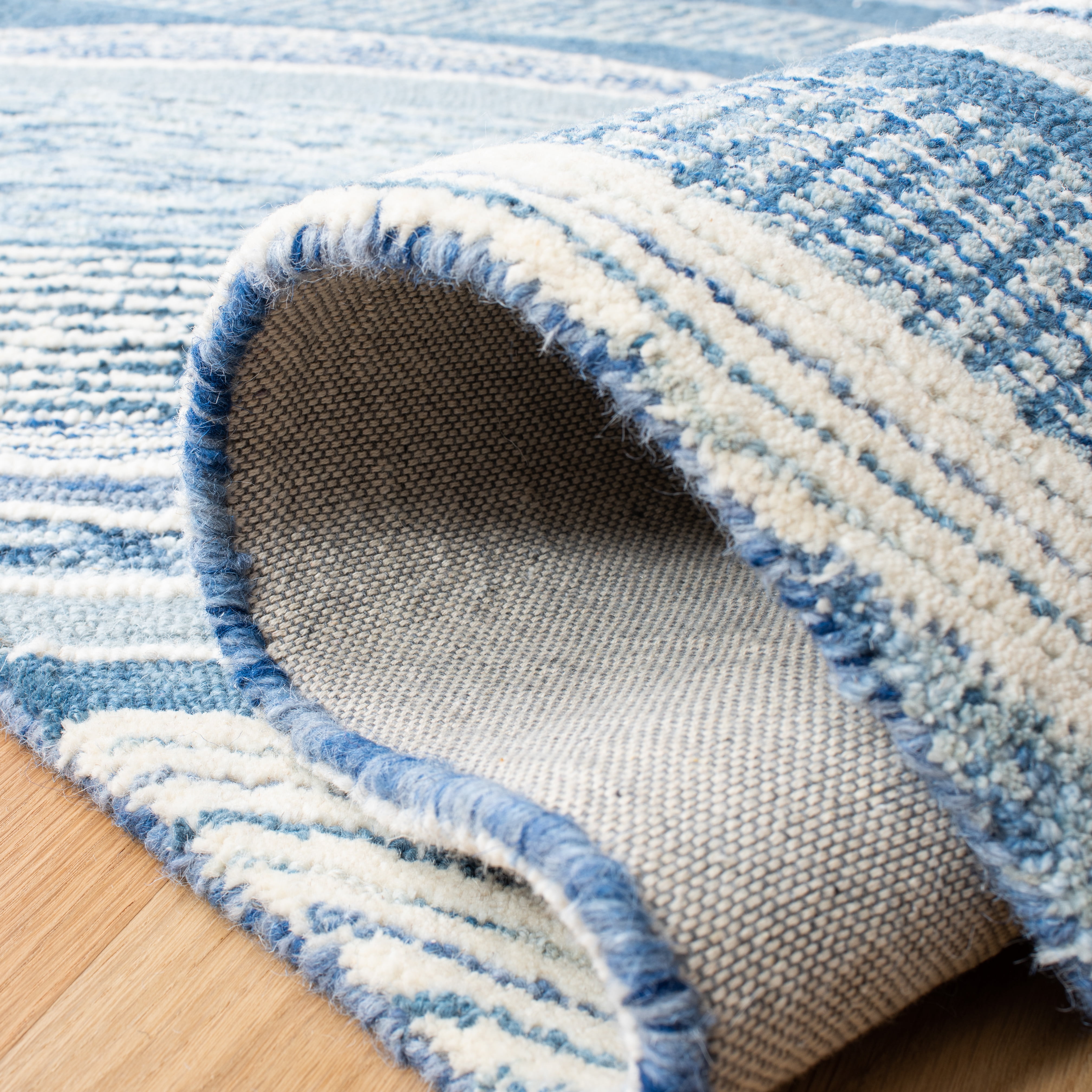 SAFAVIEH Soho Stanice Abstract Area Rug, Blue/Ivory, 8' x 10'