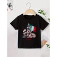 thumbnail image 4 of [Casual ] Youngsters' Italian Flag Graphic T-Shirt - Casual Short Sleeve, Round Neck, Polyester Blend, Summer Wear for Boys and Girls, Everyday Youngsters Tee | Playful Graphic Tee | Stretchable, 4 of 8
