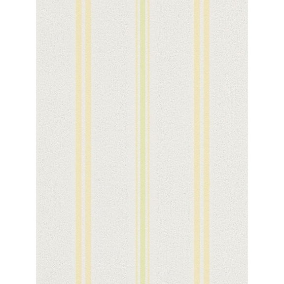 Concord Wallcoverings Textured Wallpaper Stripes Plain, White Yellow Green, 21 In x 33 Ft (56 sq. ft), 128218