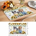 thumbnail image 6 of Spring Dog Placemats Set of 8 Sunflower Daisy Botanical Watercolor Place Mats Indoor Wipeable Table Mats Washable Cloth Dining Table Placemats for Kitchen Holiday Party Home Decor 13x19 Inch, 6 of 9