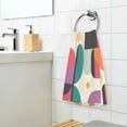 thumbnail image 3 of Yayeee 2 Pack Hand Towels for Bathroom 100% Cotton 16" x 28" Soft Absorbent Kitchen Towel, Beige Abstract, 3 of 7