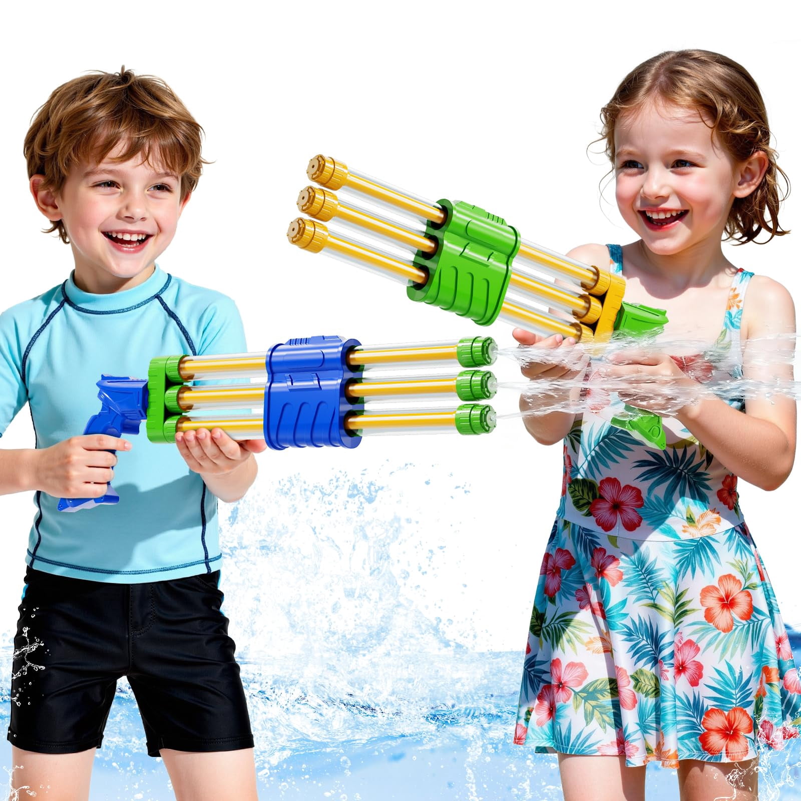 4 Packs 3 Nozzles Water Blaster Pool Toys