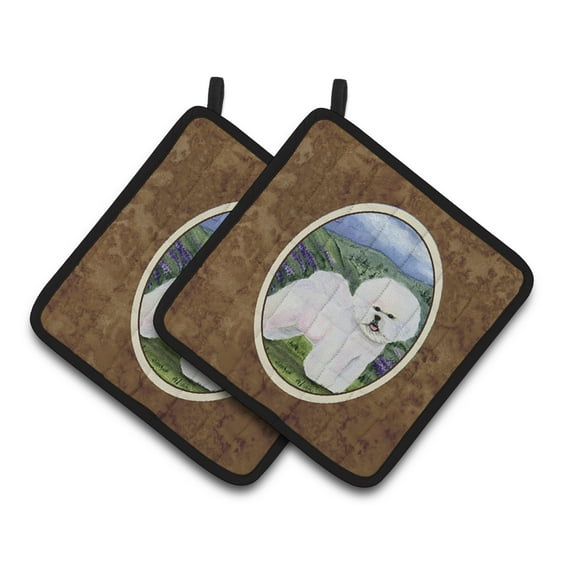 Carolines Treasures SS8025PTHD Bichon Frise Pair of Pot Holders, 7.5HX7.5W, multicolor