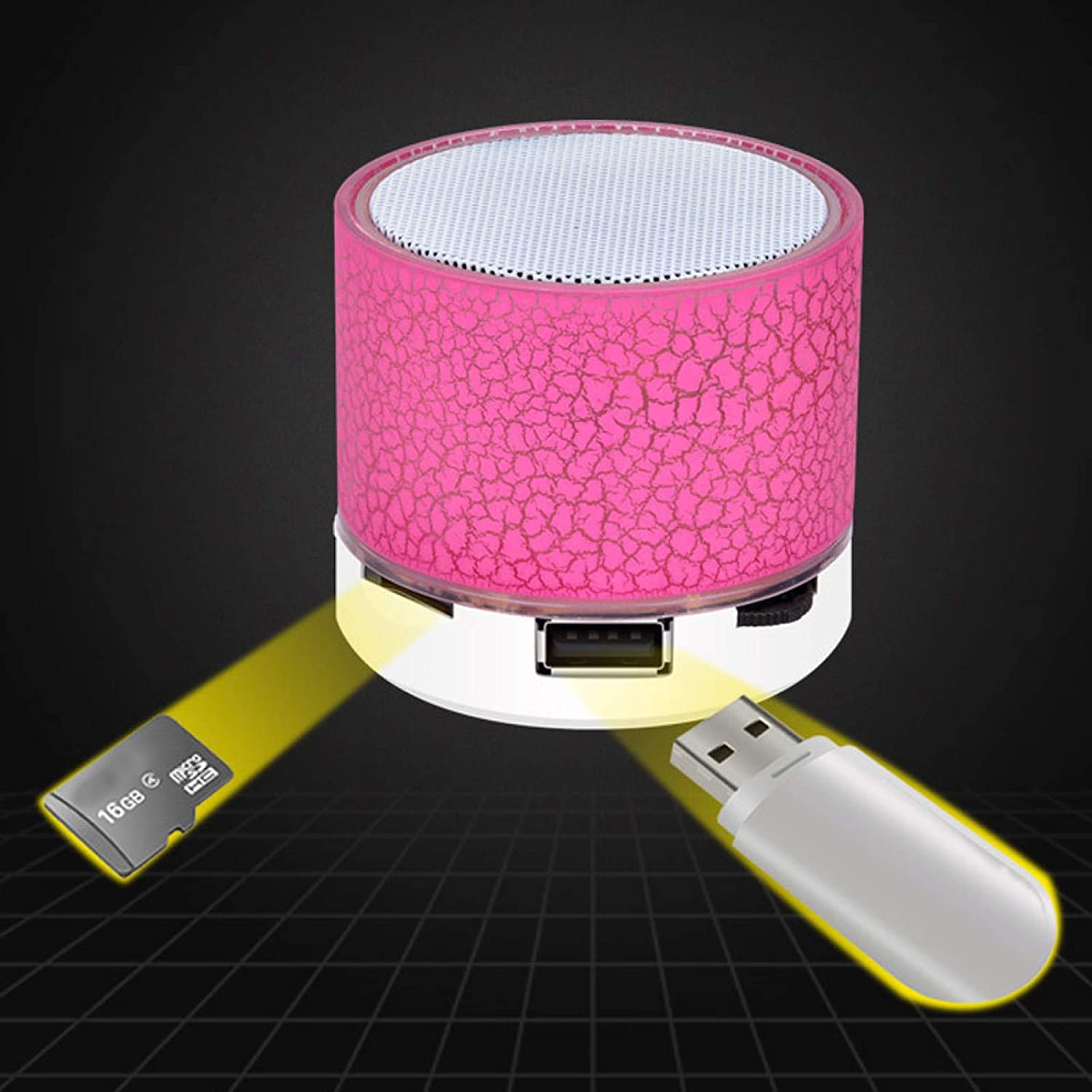 Portable Mini Speaker with LED Light Wireless HandsFree TF