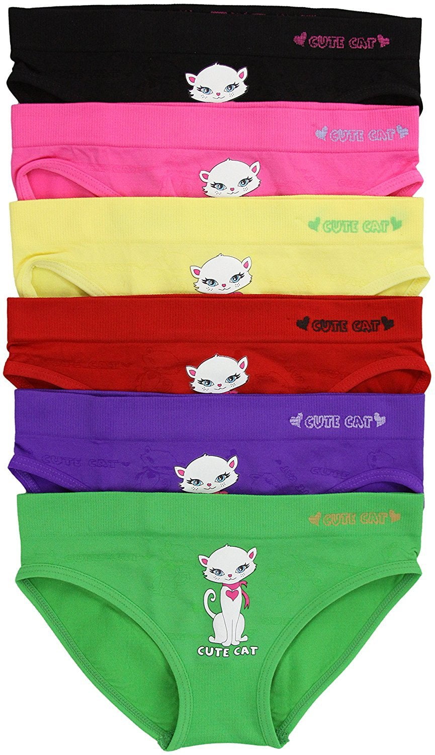 ToBeInStyle Girls Pack of 6 Seamless Bikini Panties