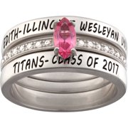 Sterling Silver Stackable Freestyle Marquise Class Ring, Personalized