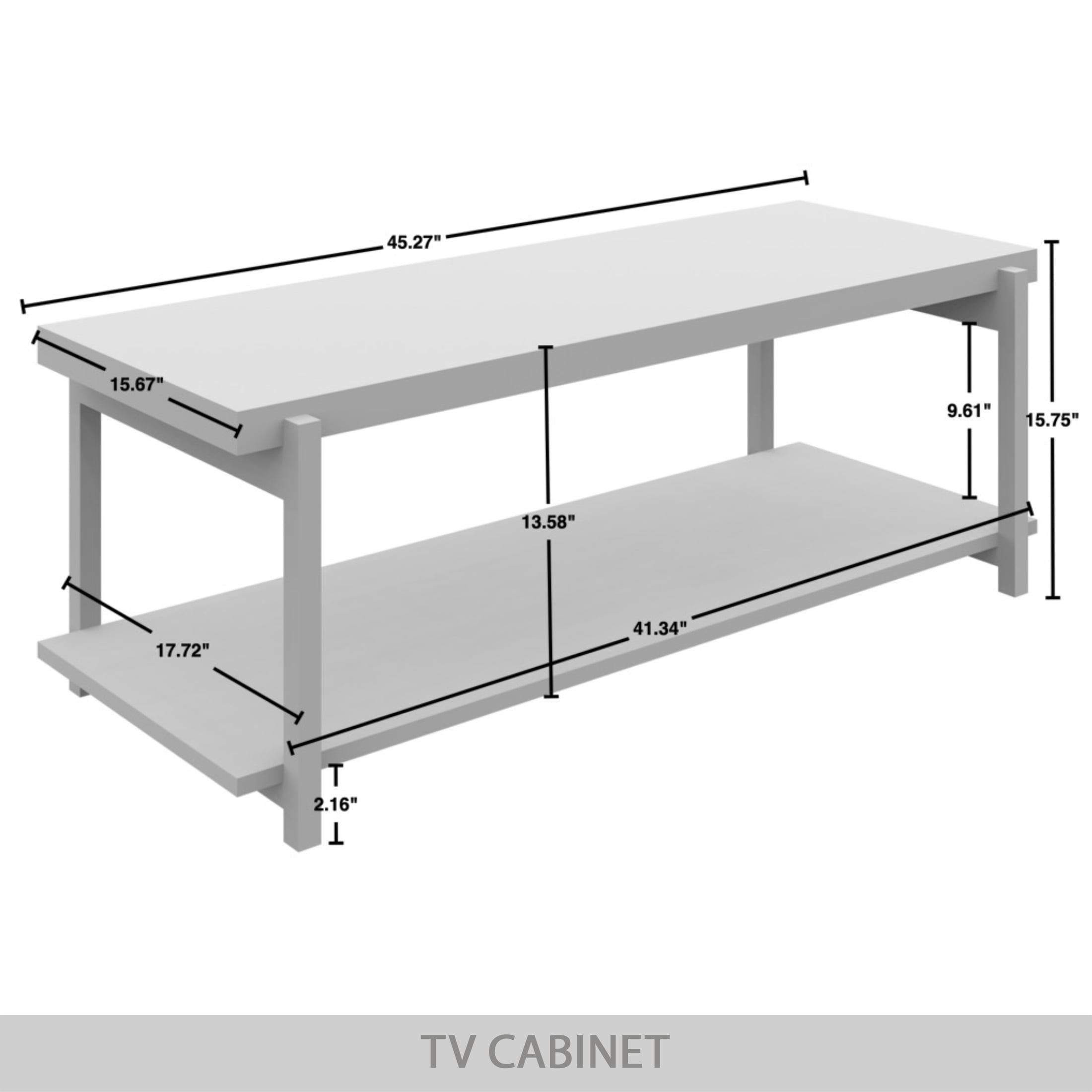 Castle Place Rustic Metal TV Console for TVs up to 48", Brown Oak