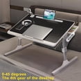 thumbnail image 3 of ASKMZ Black Writing Desk Laptop Lap Desk Portable Lap Desk with Foldable Legs, Slot Design, Stopper Bar, 3 of 9