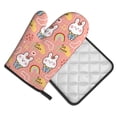 thumbnail image 2 of Vsdgher Rabbit So Cute Oven Mitts and Pot Holders 2 pcs Set,High Heat Resistant Kitchen Oven Glove for Baking and Cooking, 2 of 7
