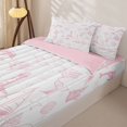 thumbnail image 3 of jejeloiu Pink Coastal Sketch Pattern Zipper Twin Comforter Sets with Fitted Sheet and 2 Pillowcases Kids,Marine Navigation Theme Zipper Bedding Set For Girl,Reversible,4-Piece, 3 of 7