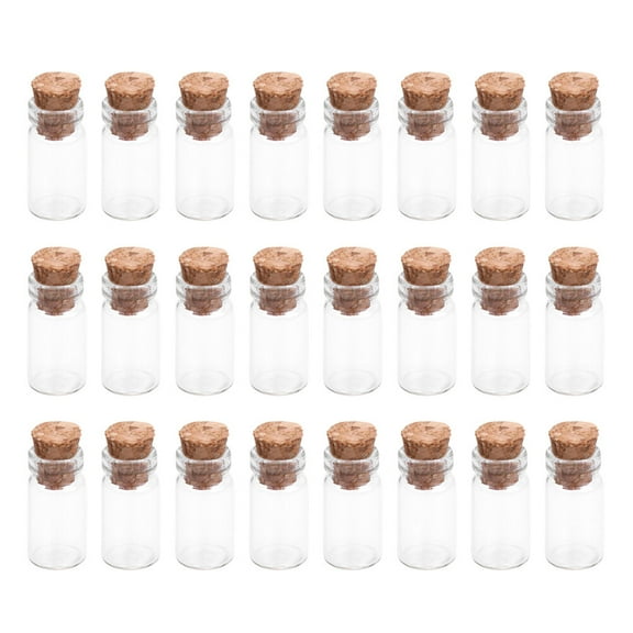 Gymnture 30pcs 1.5ml Mini Glass Jars with Cork Stoppers for DIY Crafts
