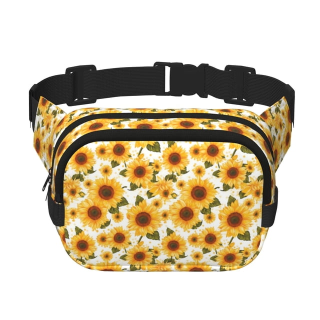 Easygdp Yellow Polka Dot Sunflower Fanny Packs para Mujeres y Hombres, Bolsa de Cinturón, Bolsos de Cruz para Trabajo/Correr/Senderismo