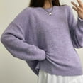 thumbnail image 6 of Women Basic Long Sleeve Sweaters Crewneck Pullover Classic-Fit Sweater Cable Knit Jumper Tops Casual Soft Garments Fashion Classy Outfits Fall Layering Clothes Fleece Comfy Clothing, 6 of 6