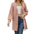 thumbnail image 6 of Scyoekwg Women's Cardigans Fall Coats Solid Color Open Front Cardigan Coat Loose Long Sleeve Casual Lightweight Trendy Cardigan(Pink,M), 6 of 6