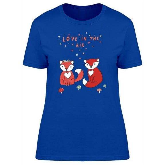 Love In The Air Cute Foxes T-Shirt Women -Image by Shutterstock, Female x-Large