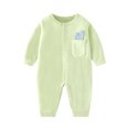 thumbnail image 3 of Plebaso Baby Thin Cotton Romper Warm Long Sleeve Solid Color Jumpsuit Outfits For Girls Boys Baby Clothes, 3 of 5