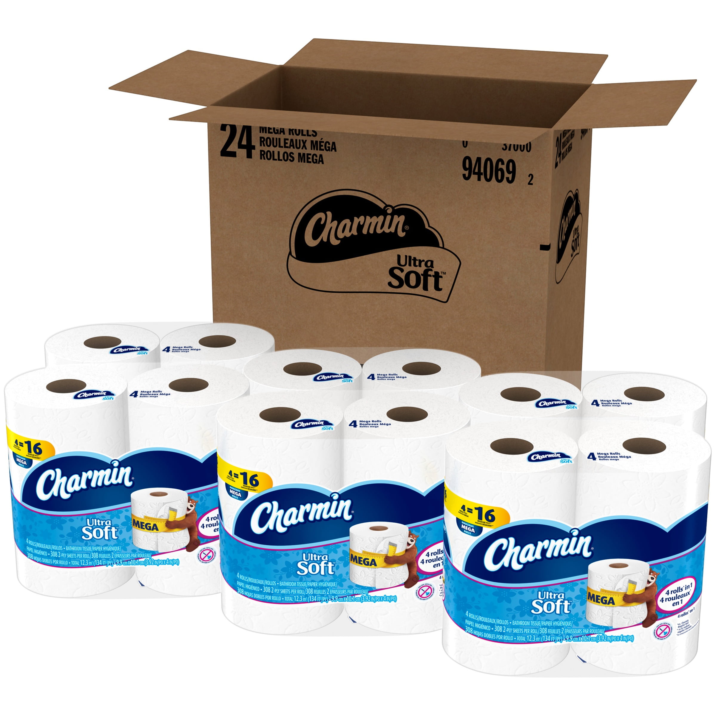 Charmin Ultra Soft Mega Roll Toilet Paper, 308 sHeets, 4 rolls by Procter & Gamble