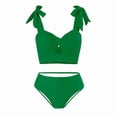 thumbnail image 4 of UTSJKR Women's Sexy Two Piece Bikini Set, Special Fabric Lace Up Bathing Suit, Slim Fit Summer Beach Swimwear Green M, 4 of 5