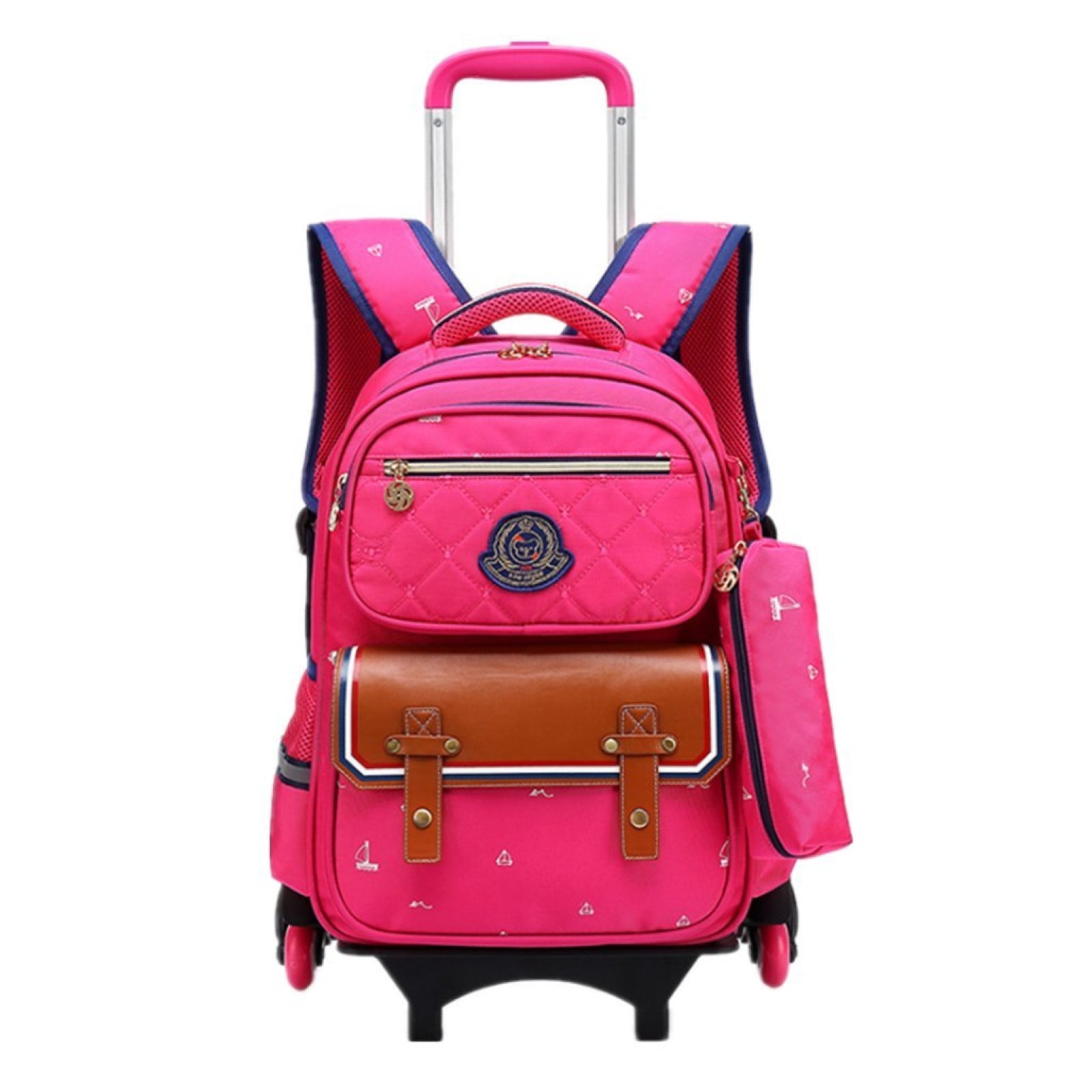 Kids Rolling Backpack,Wheeled School Backpack with Pen Case Waterproof
