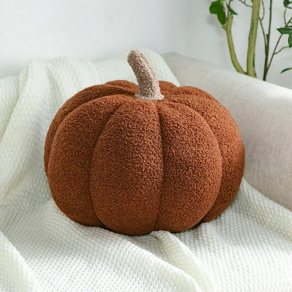3D Pumpkin Throw Pillow, Pumpkin Plush Pillow Fleece Stuffed Pumpkins Decoration or Party Christmas Home Decor Halloween 20cm