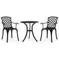 thumbnail image 1 of vidaXL 3 Piece Bistro Set Cast Aluminium Black, 1 of 5