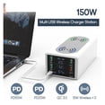 thumbnail image 2 of 150W USB Type C PD Fast Charger Station Qi Wireless Charger Quick Charge 4.0 3.0 USB Phone Charger ,Universal Compatibility, 2 of 6