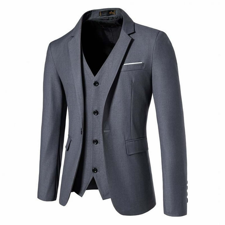 Tawop Men's Jacket Dressy Coats Suit Long Sleeve Mid-Length