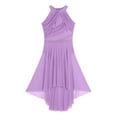 thumbnail image 5 of Oyolan Women's Lyrical Dance Dress Rhinestone Sleeveless Modern Contemporary Dance wear Light Purple M, 5 of 6