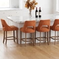 thumbnail image 5 of JESTOP Bar Stools Set of 2, Upholstered Counter Height Bar Stools, Modern Counter Stools with Wood Legs for Kitchen Island Dining Room Bar, Orange, 5 of 9