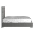 thumbnail image 3 of Contemporary Velvet and Metal 60" Queen Bed - Grey and Silver, 3 of 7