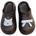 thumbnail image 3 of KKBOTIVE Sandals for Girls Cute Cartoon Cat Design Clogs Casual Summer Breathable Cozy Slippers Kids Everyday Footwear, Black Size: 10-11 Years, 3 of 9