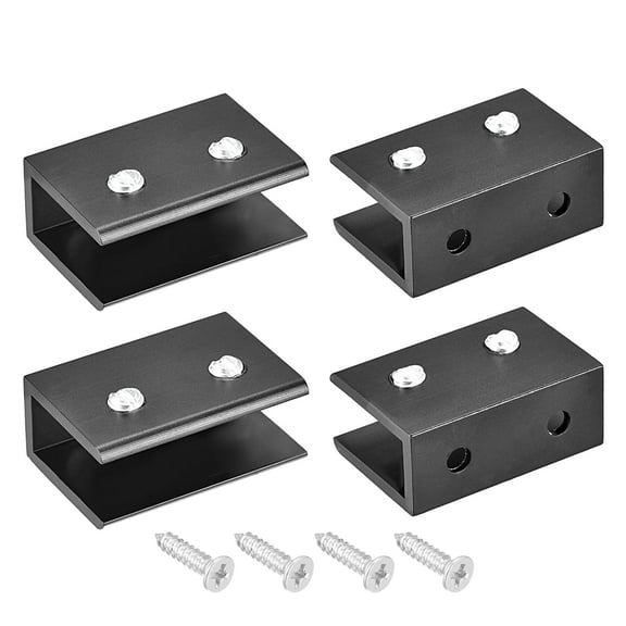Adjustable Glass Shelf Bracket Aluminum Alloy Rectangle Clip Holder for 8-10mm Thick 38.8x26x16mm with Screws, 4pcs