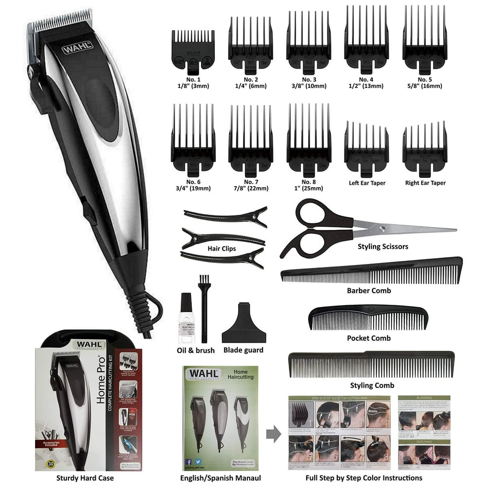 Wahl Hair Clipper Home Pro 22Piece Complete Men's Haircutting Kit Wahl Hair Clipper Home Pro 22Piece Complete Men's Haircutting Kit