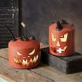 thumbnail image 2 of Colonial Tin Works Carved Pumpkin Fuel Can Luminary, 9-inch Height, Orange, 2 of 2