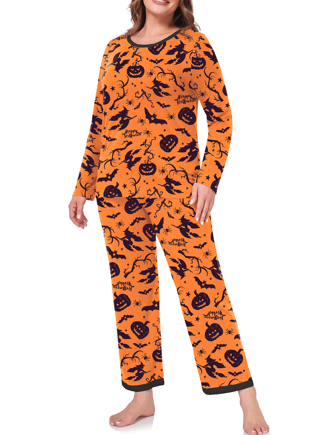Cueply Women's Plus Size Halloween Pajama Set Long Sleeve photo 2