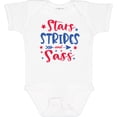 thumbnail image 3 of Inktastic 4th of July Stars Stripes and Sass Blue and Red Stars Girls Baby Bodysuit, 3 of 5