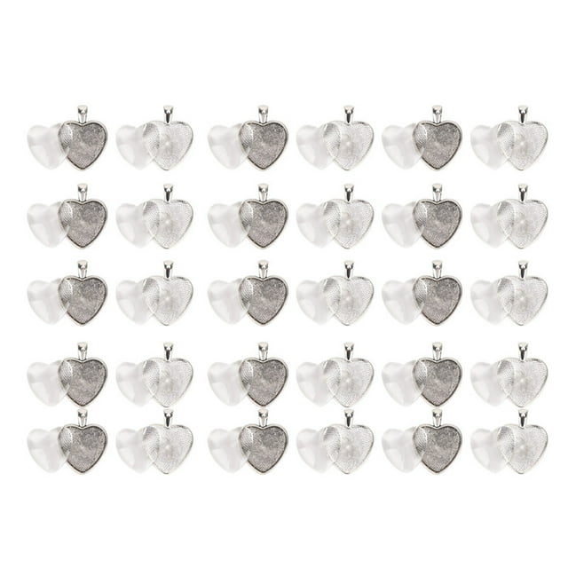 Bezel Pendant Trays,60pcs Pendant Trays Heart Pendant Setting Cabochon Base Setting Power Packed Performance