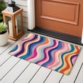 thumbnail image 3 of Rectangle Rug 2x3ft Area Rug,Abstract Gradient Colorful Wave Texture Area Rugs for Living Room Bedroom,Striped Background Floor Mat Non-Slip Non-Shedding Carpet Indoor Accent Rugs, 3 of 9