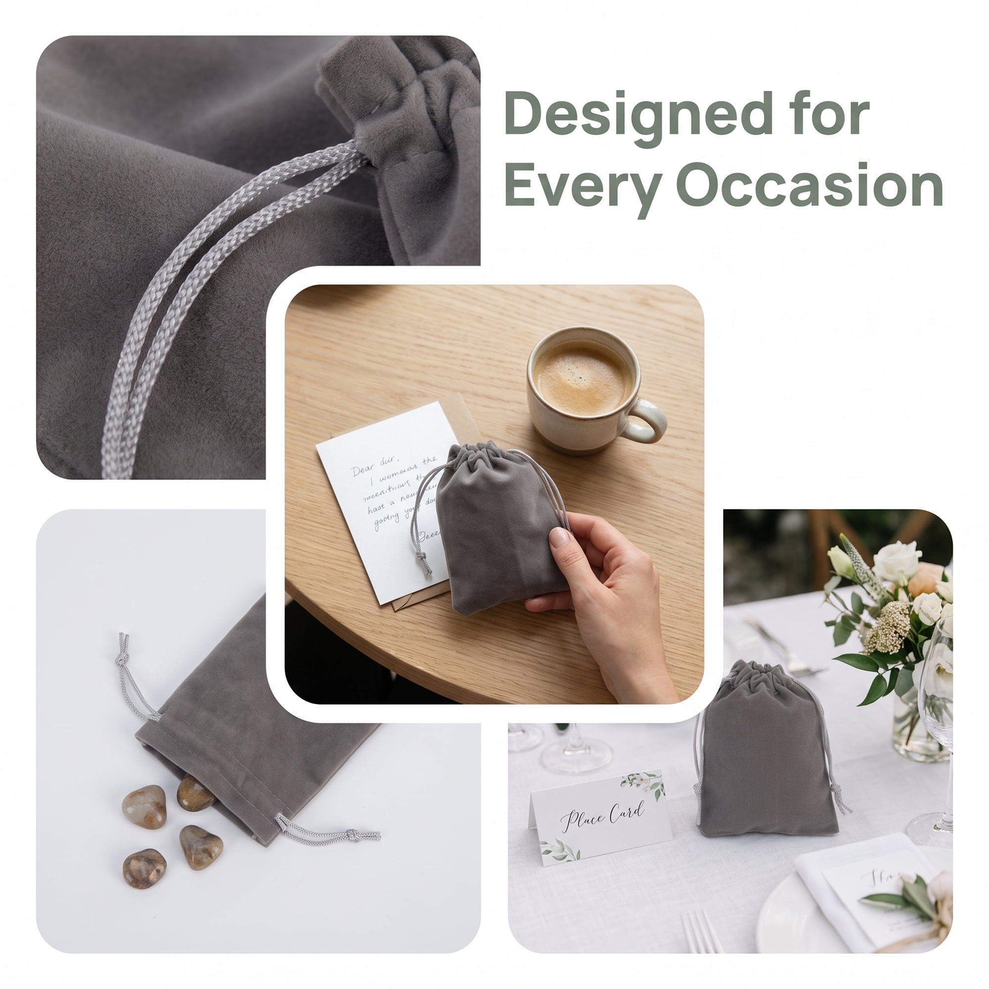 Unique Bargains Mini Gift Bags with Drawstring and Handles for Gifts Gray 3.5" x 4.7"