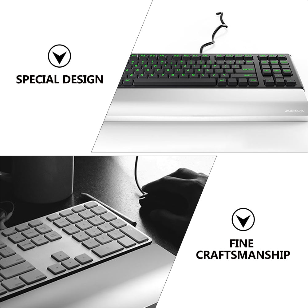 Supvox Aluminum Alloy Keyboard Wrist Rest Pad Ergonomic Design with Silicone Non Slip Base Silver