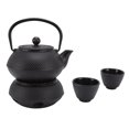 thumbnail image 2 of Cast Iron Tea Kettle, Easy To Use Cast Iron Kettle Keep Freshness Luxurious Appearance With Cups Warmer Strainer Mat For Office, 2 of 8