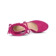 thumbnail image 4 of BLISSFUL STEP Women's Pumps Block Heels Platform Strappy Lace up Pumps Hot Pink 8, 4 of 8