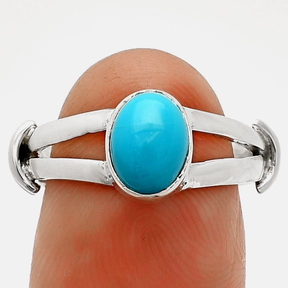 Sleeping Beauty Turquoise - USA 925 Sterling Silver Ring s.7 Jewelry R-1472 SDR233887