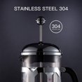 thumbnail image 4 of Cafetera de prensa francesa (12 oz), sistema de prensa, vidrio de borosilicato engrosado resistente al calor, duradero E, 4 of 5