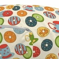 thumbnail image 3 of Food Pouf Cover with Zipper, Colorful Sketch of Glazed Donuts in Sprinkles and Hot Drink Cups Pattern, Soft Decorative Fabric Unstuffed Case, 30" W X 17.3" L, Eggshell and Multicolor, by Ambesonne, 3 of 5