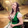 thumbnail image 6 of Mythrojan Medieval Traditional Women's Renaissance Irish Celtic Dress Overdress Adult Costume, Chemise with Over Dress Medieval Renaissance Costume SCA LARP - Green, L/XL, 6 of 7