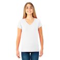 thumbnail image 2 of Ladies' 4.7 oz Sofspun® Jersey Junior V-Neck T-Shirt WHITE XL, 2 of 2